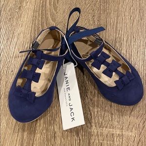 Janie and Jack Navy Bow Flats